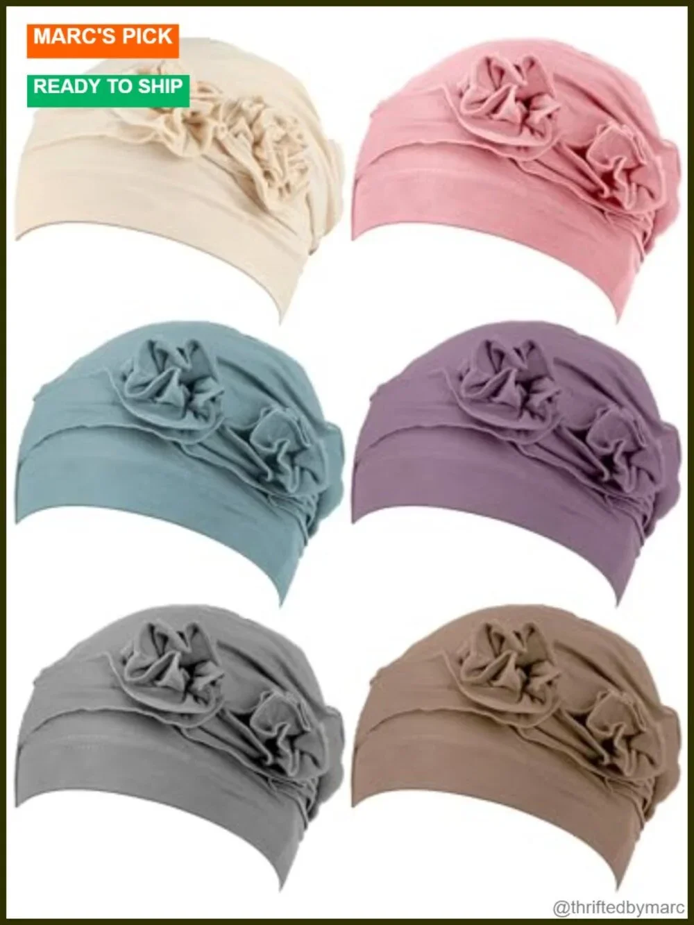 6 Pack Stretchy Soft Cotton Beanie Turbans for Chemo Patients Women Headwear